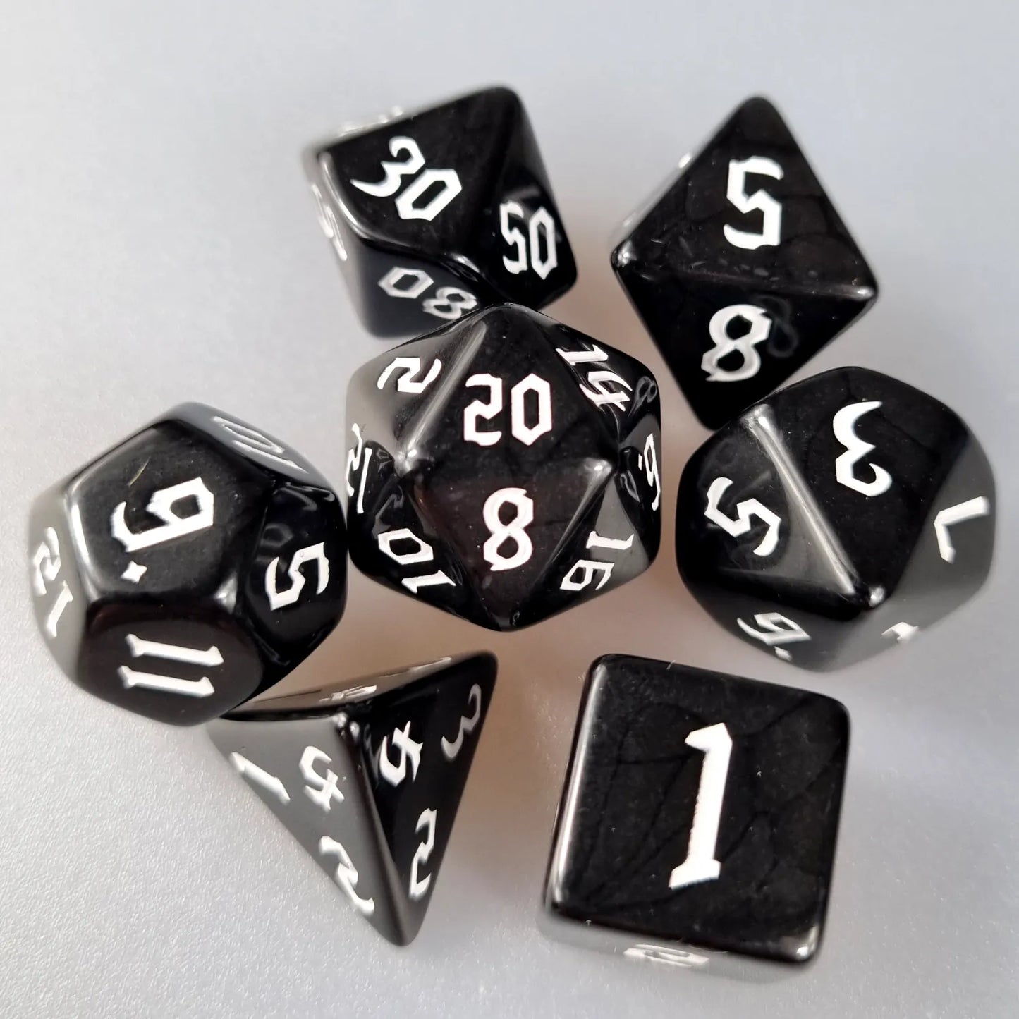 Black & White Dungeons & Dragons Dice Set DiceBag.co.uk