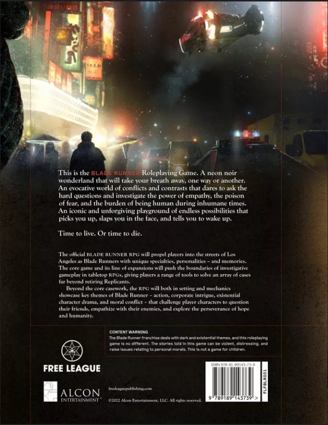 Blade Runner: The Roleplaying Game Core Book Free League Publishing