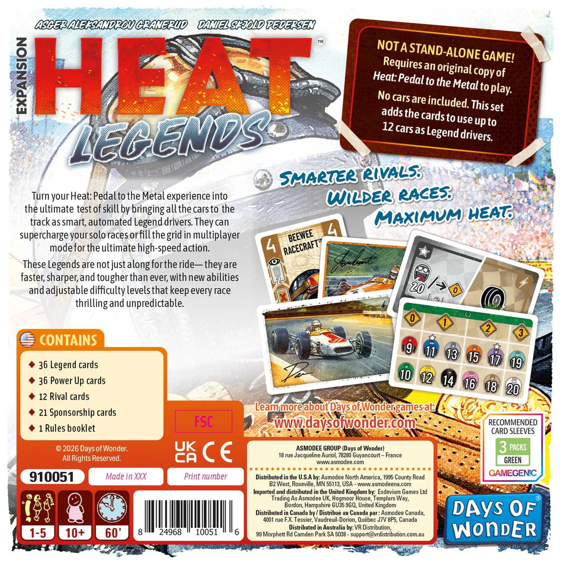Heat: Legends Board Game Days of Wonder