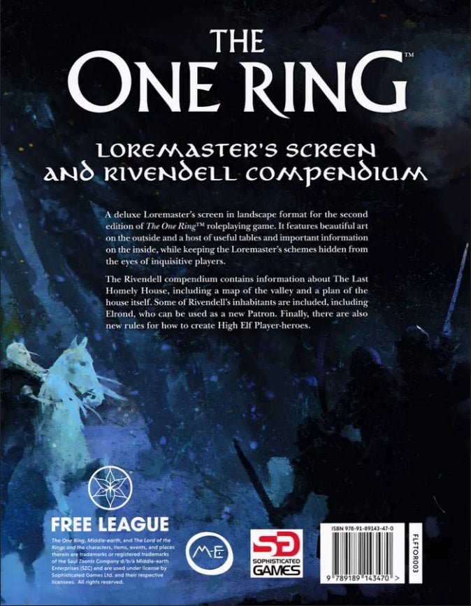 The One Ring Loremaster's Screen & Rivendell Compendium Free League Publishing