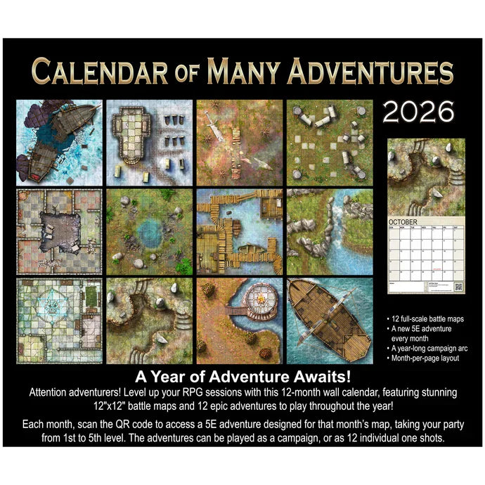 Calendar of Many Adventures 2026 Gifts Loke Battle Mats