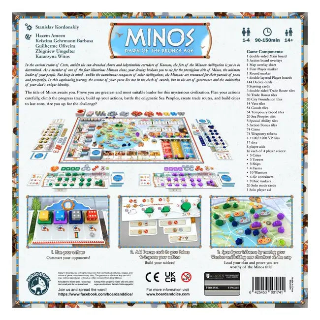 Minos: The Dawn of Bronze Age Board Game Board and Dice