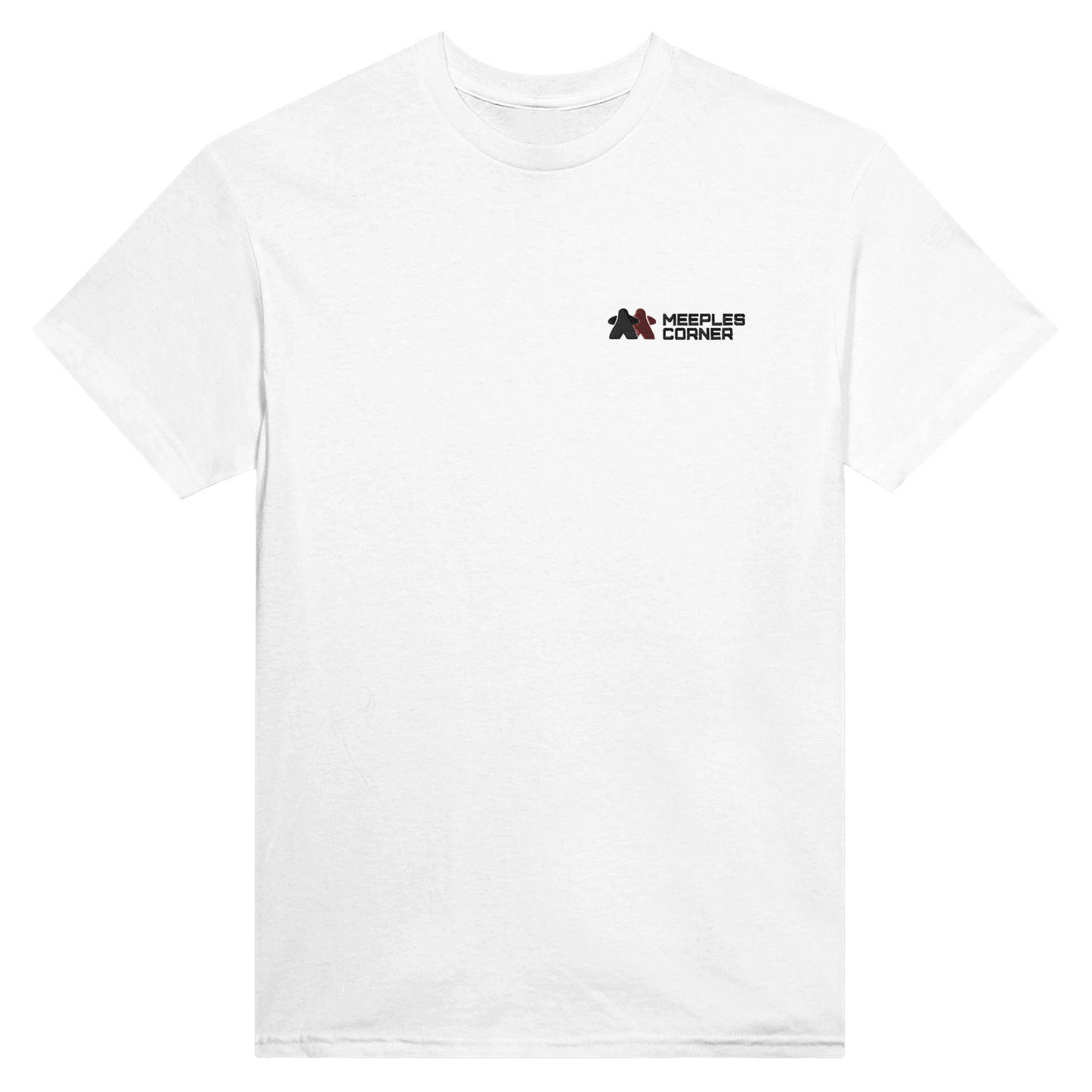 Meeples Corner Embroidered Logo Crewneck T-shirt Print Material Meeples Corner