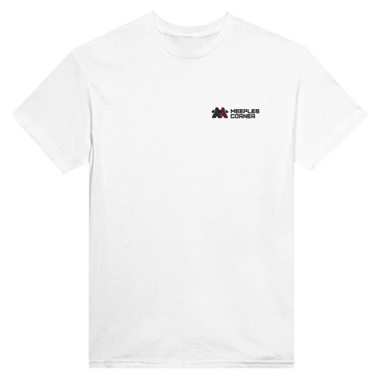 Meeples Corner Embroidered Logo Crewneck T-shirt Print Material Meeples Corner