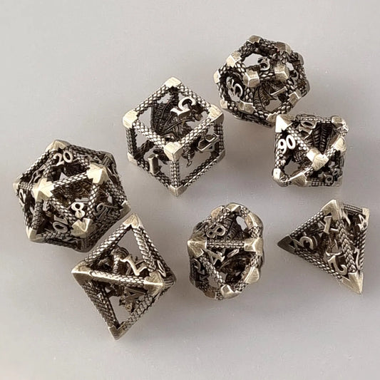 Dragon's Hollow Metal Dnd Dice Set  DiceBag.co.uk