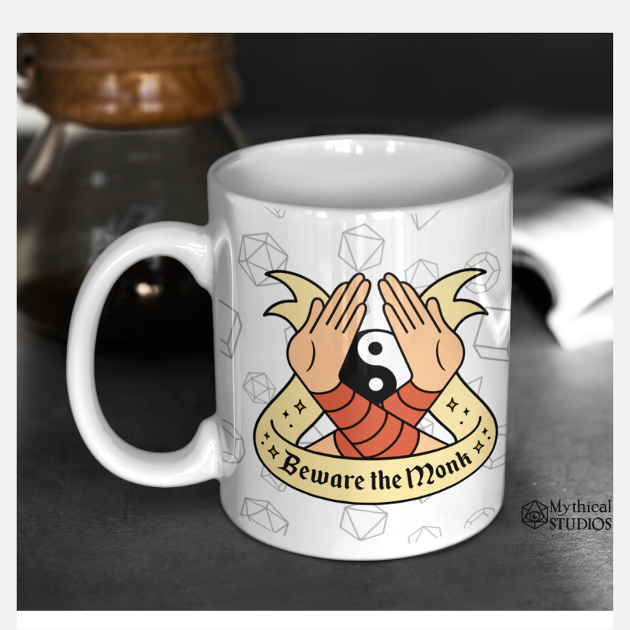 Beware The Monk Mug Gifts Mythical Studios