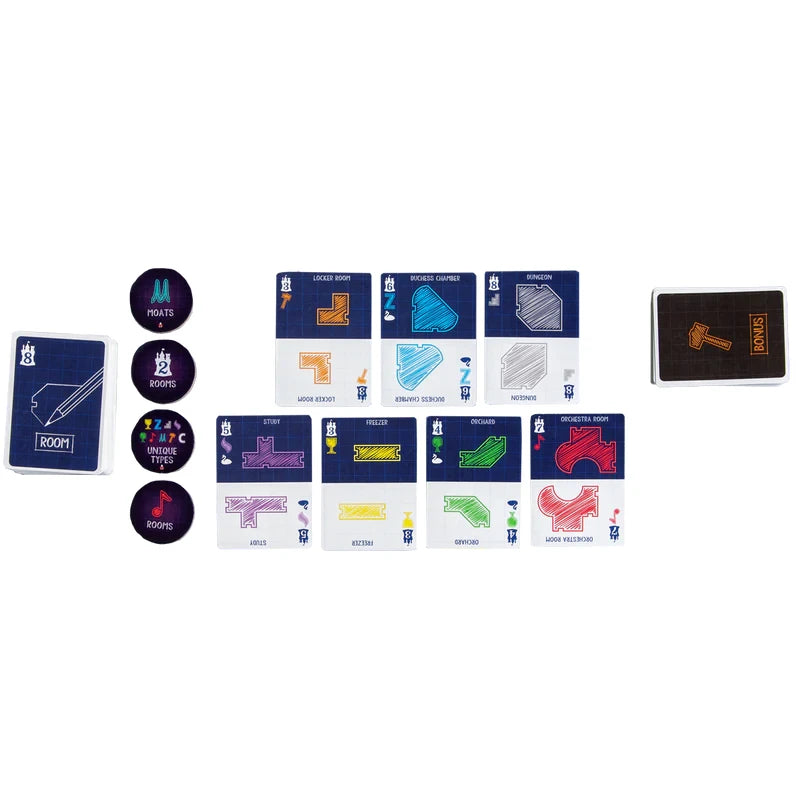 Blueprints of Mad King Ludwig Board Game Bézier Games