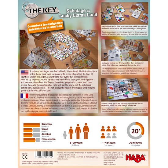 The Key: Sabotage at Lucky Llama Land Kids Board Game HABA