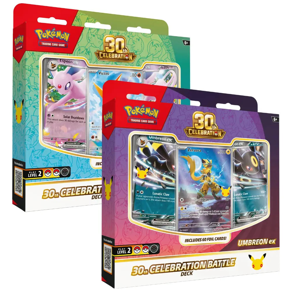 Pokémon TCG: 30th Celebration Battle Deck— Espeon ex or Umbreon ex Trading Cards Pokemon Company