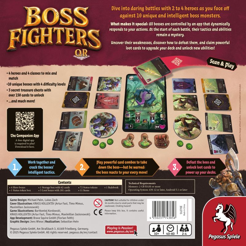 Boss Fighters QR Card Game Pegasus Spiele