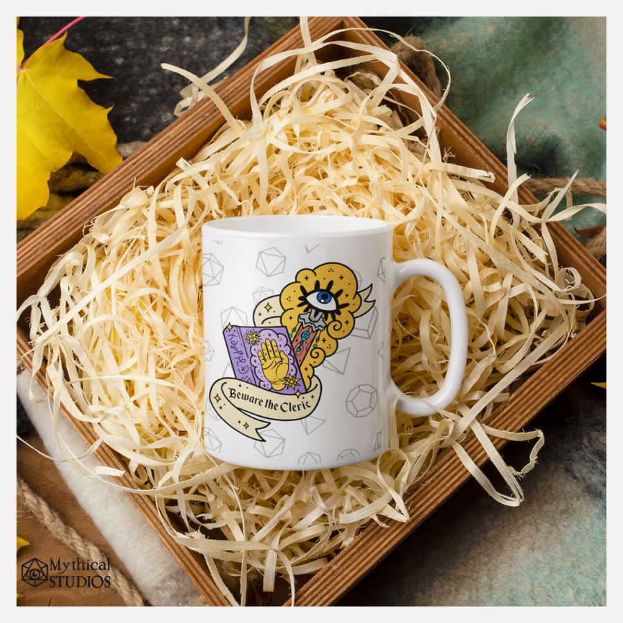 Beware The Cleric Mug Gifts Mythical Studios