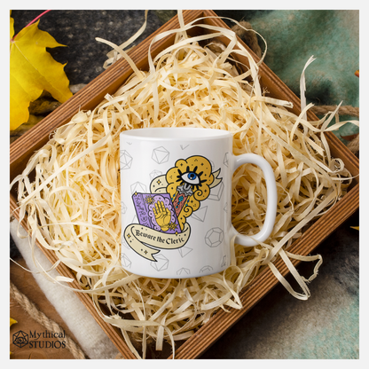 Beware The Cleric Mug Gifts Mythical Studios