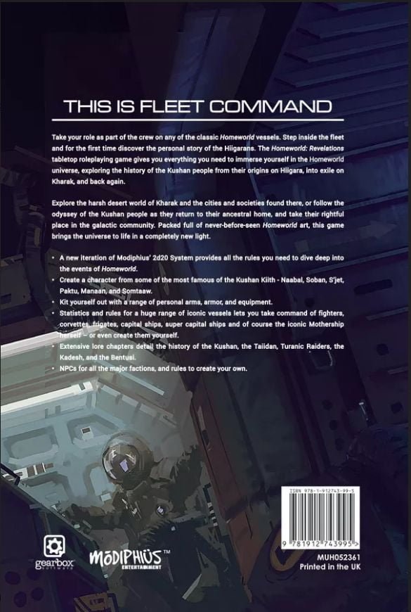 Homeworld: Revelations Core Rulebook Board Game Modiphius Entertainment