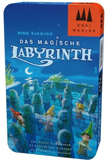 The Magic Labyrinth (Travel Tin) Board Game Drei Magier Spieler