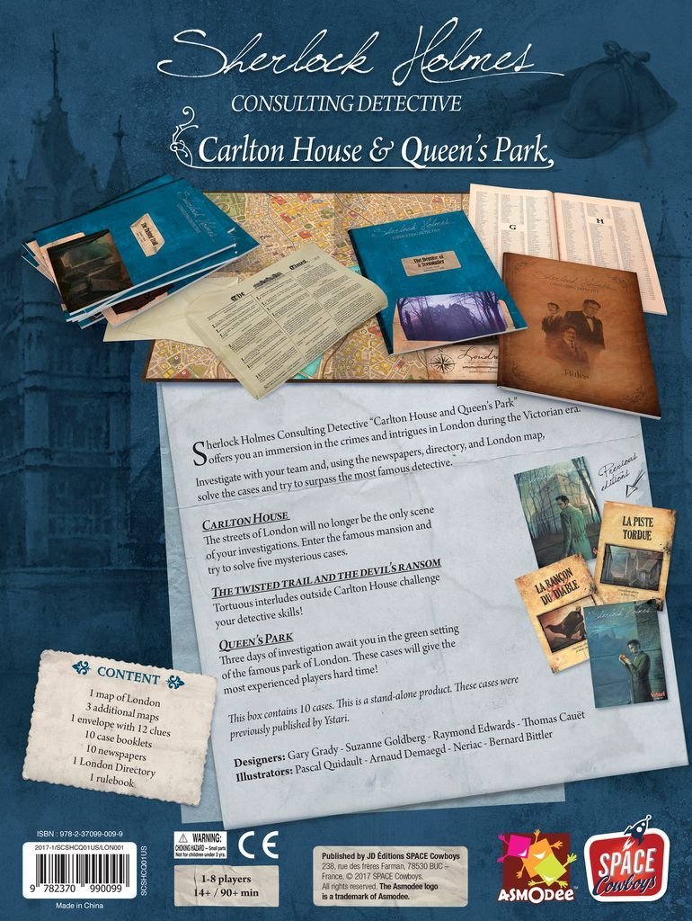 Sherlock Holmes: Consulting Detective Carlton House & Queen's Park Board Game Space Cowboys