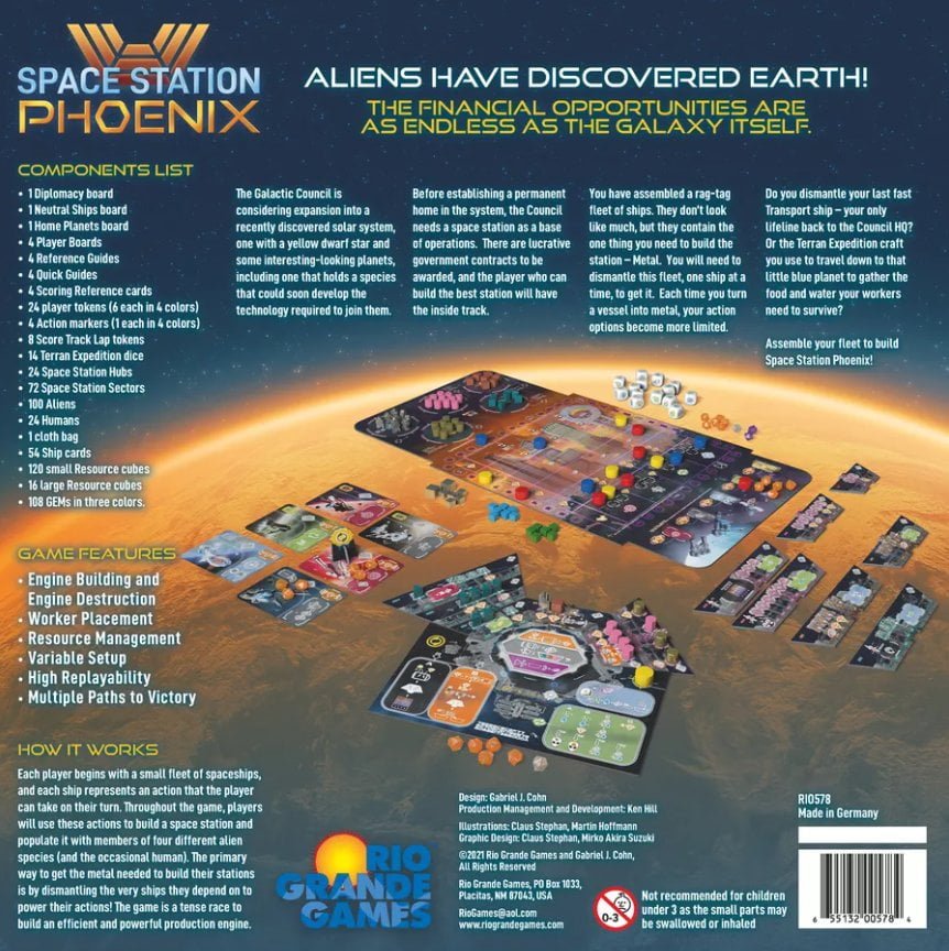 Space Station Phoenix Board Game Rio Grande Games