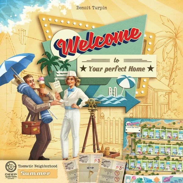 Welcome To: Summer Thematic Neighborhood Board Game Blue Cocker Games