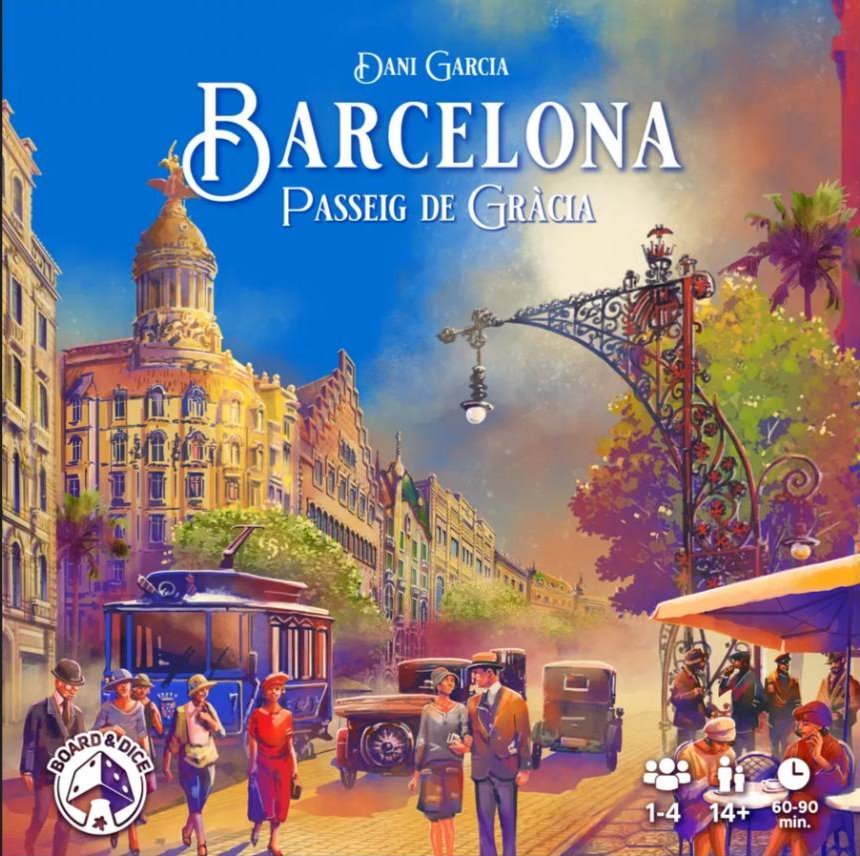 Barcelona: Passeig de Gracia Board Game Board &amp; Dice