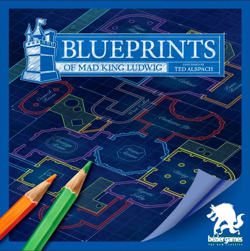 Blueprints of Mad King Ludwig Board Game Bézier Games