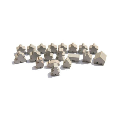 Carcassonne: 19 Wood Meeples Set Board Game Hans im Glück