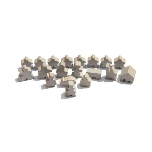 Carcassonne: 19 Wood Meeples Set Board Game Hans im Glück