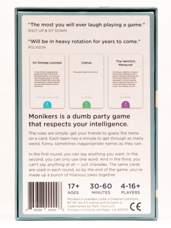 Monikers Board Game CMYK