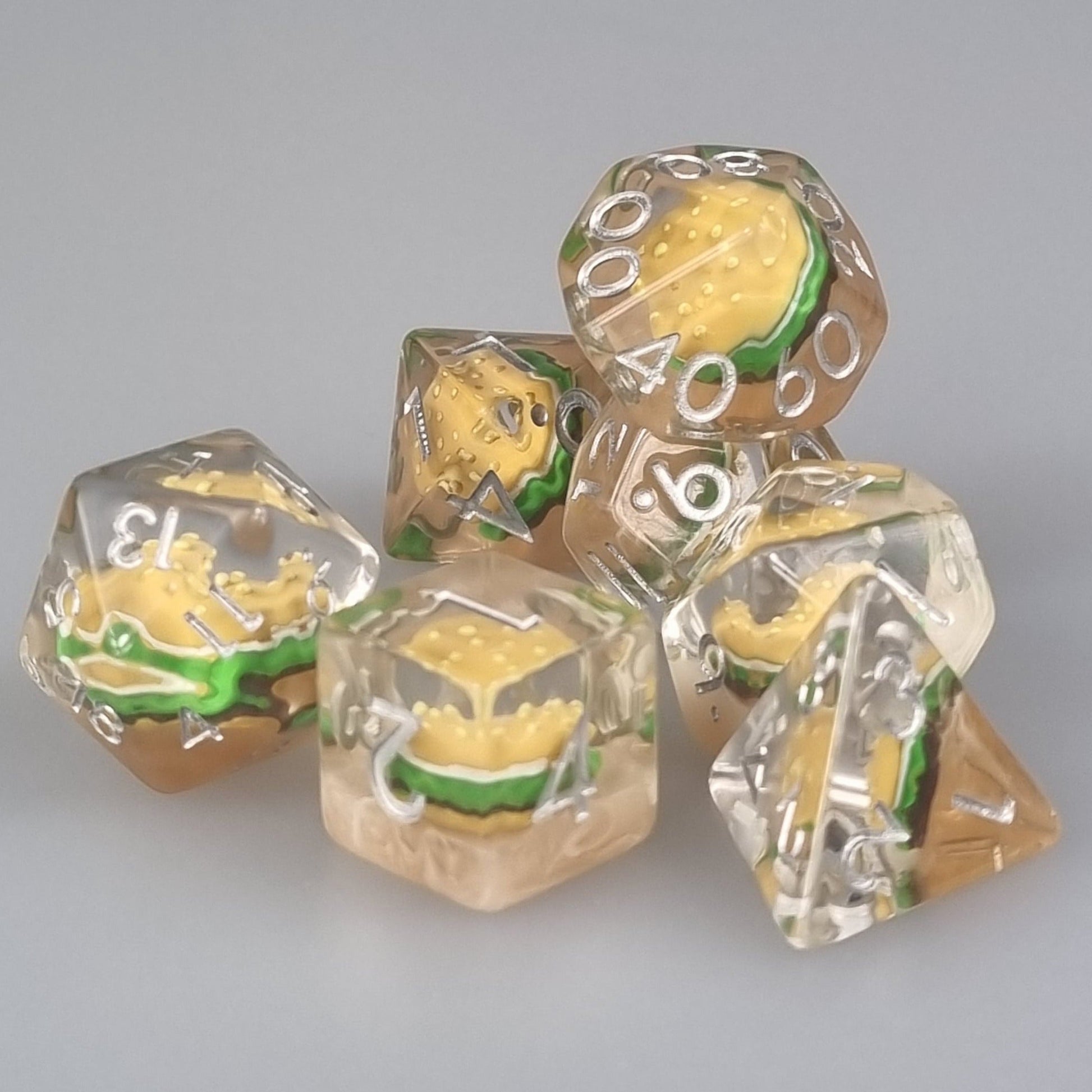 Burger Polyhedral Dice Set Dice Set DiceBag.co.uk