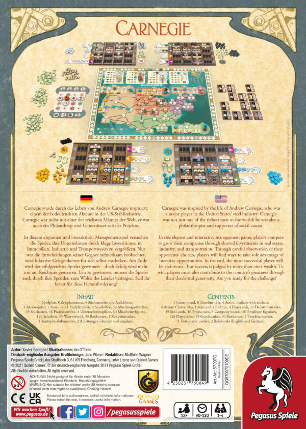 Carnegie Board Game (Pegasus Spiele) back of the box