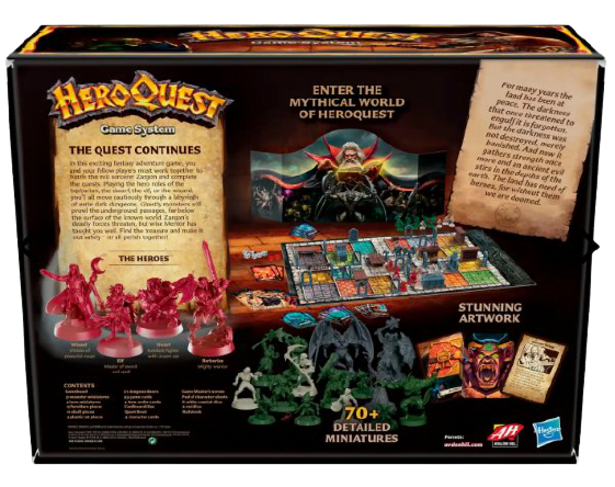 HeroQuest (2021) Back of the box