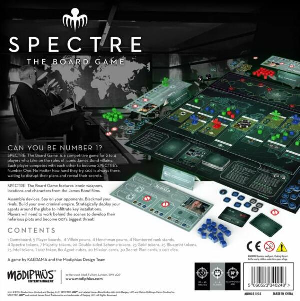 007 - SPECTRE Board Game (Modiphius Entertainment) back of box