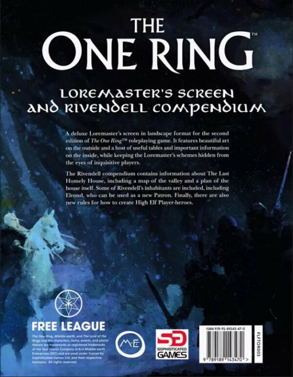 One Ring RPG Loremaster Screen