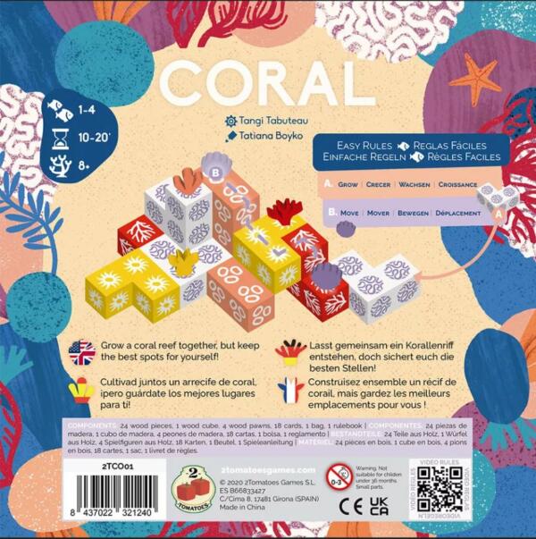 Coral (2Tomatoes Games) back of the box